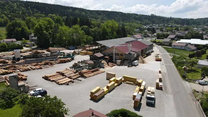 Vue aérienne scierie Descourvieres