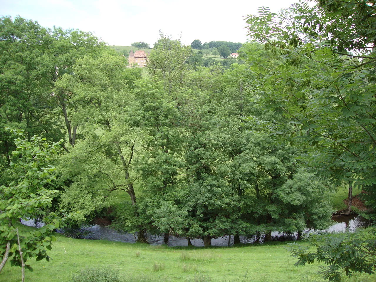 Paysage avec la rivière le Botoret en contrebas