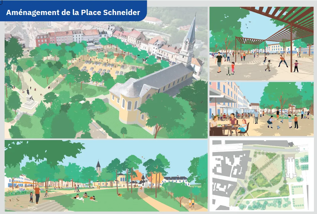 Projet d'aménagement de la place Schneider au Creusot