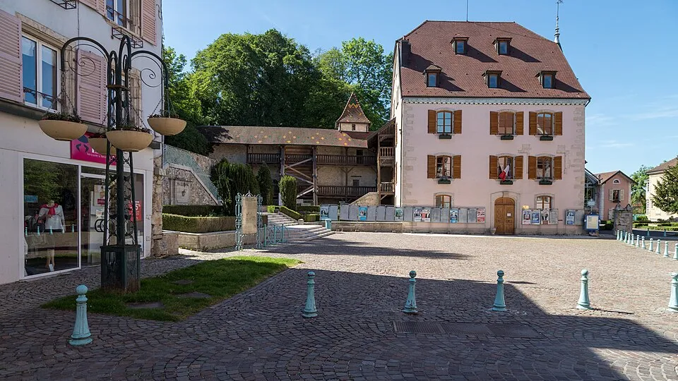 Hôtel de ville et galerie bois à Delle 