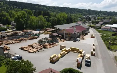 Vue aérienne scierie Descourvieres