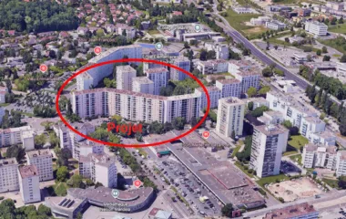 vue aérienne bâtiment avenue Ile de France à Besançon