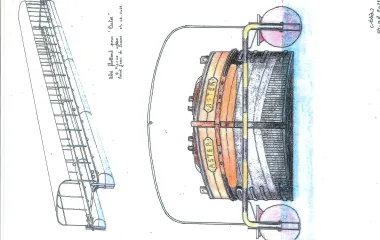 Dessin de l'abri pour la péniche ASTER