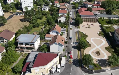vue aérienne quartier gravier evoironnes à Sochaux