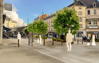 Image d'illustration de la végétalisation de la place de la liberté à Lons le Saunier
